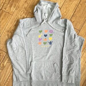 Life Is Good Gray Hoodie with Colorful Heart Design